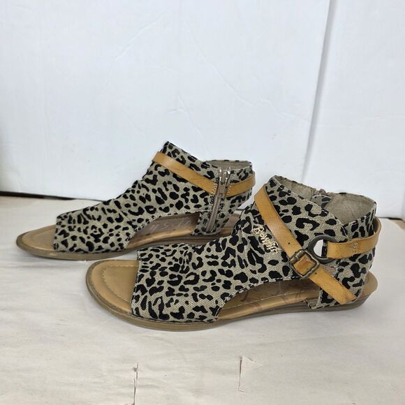 Blowfish Malibu Women's gladiator slouchy cheetah Sandal Size 7 open toe Canvas - Picture 1 of 11